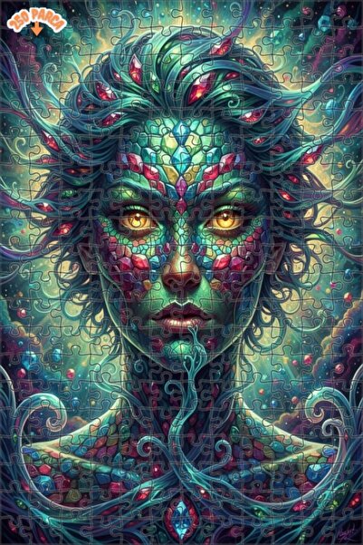 Esranın Dünyası Crystal Bodyed Cosmic Woman Oil Painting Lookalike Art Puzzle...