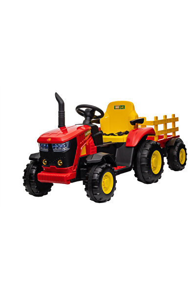 Premierkids Tractor electric Premier Hercules, 12V, roti EVA, rosu, scaun pie...