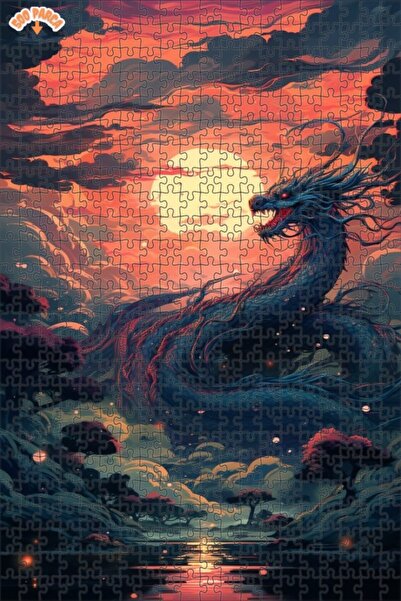 Esranın Dünyası Dragon's Breath Sunset Double-Layer Framed Wooden Puzzle 500 ...