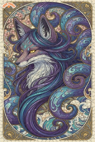 Esranın Dünyası لغز خشبي من ميستيك فوكس آرت بمظهر ألوان مائية، مزدوج الطبقات ...