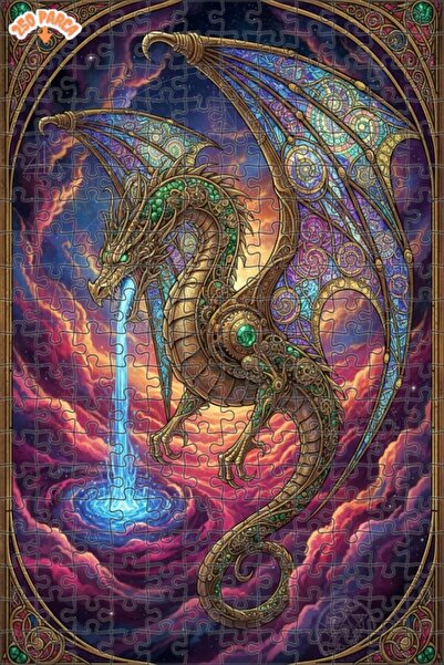 Esranın Dünyası Fantastic Dragon Looking Stained Glass Art 250 Pieces 30X30