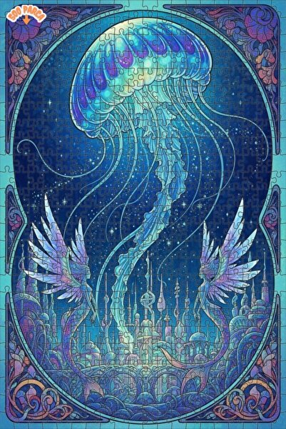 Esranın Dünyası Fantastic Mermaid Utopia Art Double-Layer Framed Wooden Puzzl...