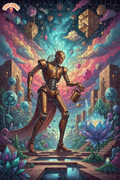 Esranın Dünyası لغز خشبي مكون من مزدوج الطبقات إطارًا بتصميم روبوت حديقة المس...