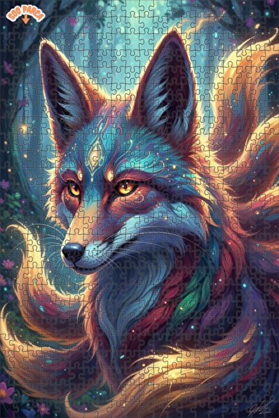Esranın Dünyası Magical Forest Fox Oil Painting Lookalike Art Puzzle 500 Piec...
