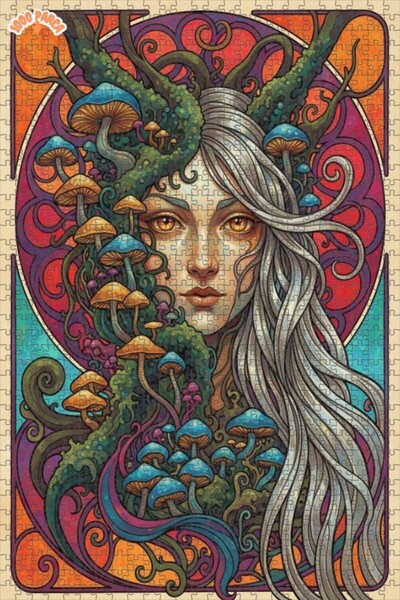 Esranın Dünyası Mysterious Forest Fairy Watercolor Lookalike Double-Layer Fra...