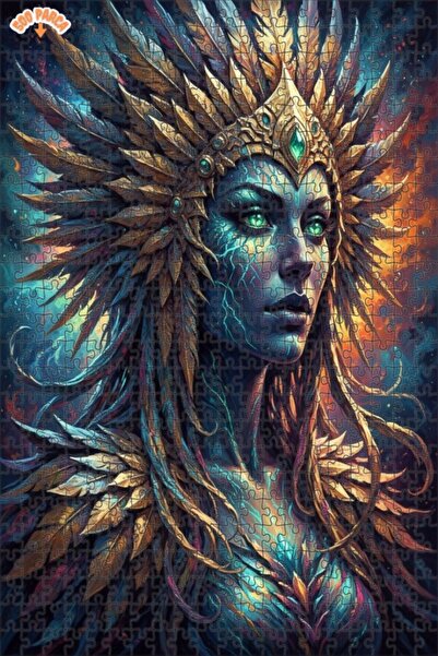 Esranın Dünyası Ancient Spirit Amazon Queen Oil Painting Lookalike Double-Lay...
