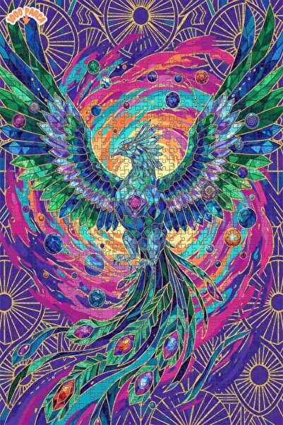 Esranın Dünyası لغز خشبي رائع لفن الفسيفساء الكوني على شكل طائر فينيكس مزدوج ...