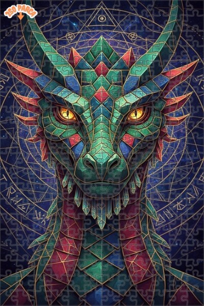 Esranın Dünyası Mysterious Dragon Art Double Layer Framed Wooden Puzzle 250 P...