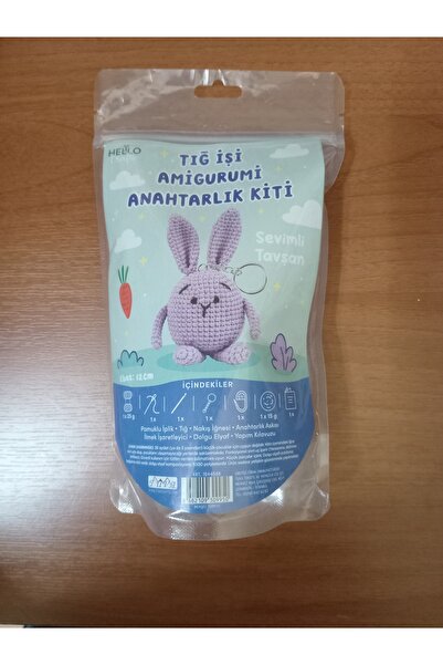 Müjde Tuhafiye Amigurumi Tığ İşi Anahtarlık Kiti Sevimli Tavşan