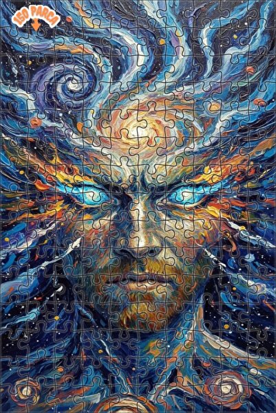 Esranın Dünyası The Eyes of the Stars Oil Painting Look Wooden Puzzle with Do...