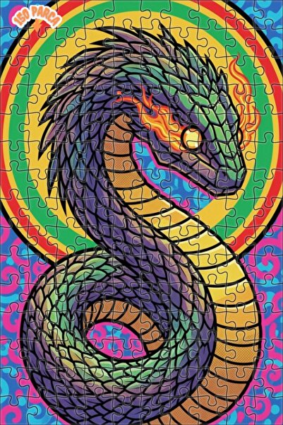 Esranın Dünyası Mysterious Dragon Snake Oil Painting Lookalike Double-Layer F...
