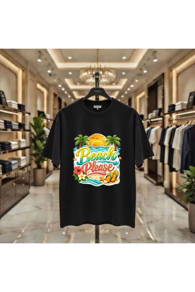 playwear Beac Plase Noul sezon 2026 Tricou cu imprimeu, 100% bumbac, supradim...