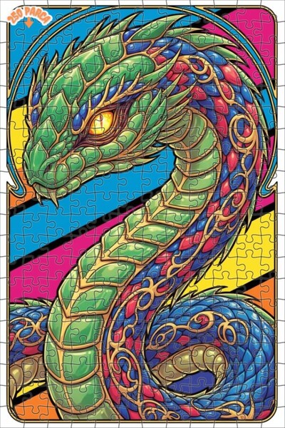 Esranın Dünyası Fabulous Dragon Patterned Oil Painting Look Modern Art Wooden...