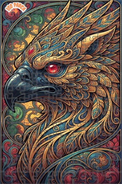 Esranın Dünyası Golden Eagle Relief Art Double-Layer Framed Wooden Puzzle 150...