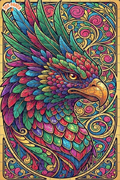 Esranın Dünyası Color Wheel Eagle Art Double-Layer Framed Wooden Puzzle 250 P...