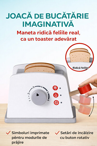 OEM Prăjitor de pâine din lemn cu accesorii, Montessori