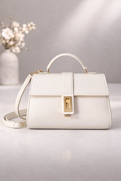 luwian Women's Lock Detailed Hand and Shoulder Bag Finger Ring