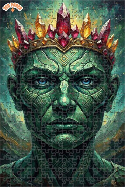 Esranın Dünyası Green King's Mysterious Crown Oil Painting Lookalike Double-L...