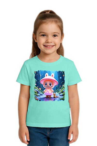SEDİRLİ Unisex Labubu Printed Children's T-Shirt Cotton Count Combed Cotton F...