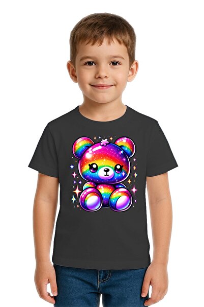 SEDİRLİ Tricou unisex pentru copii Teddy Bear cu imprimeu bumbac bucăți din b...