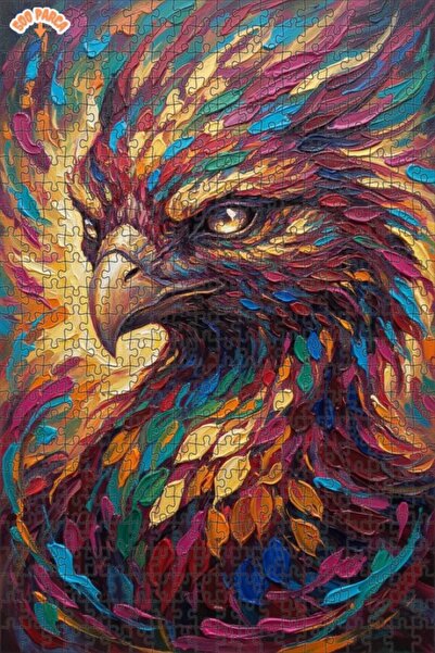 Esranın Dünyası Majestic Phoenix Oil Painting Look Double Layer Framed Wooden...