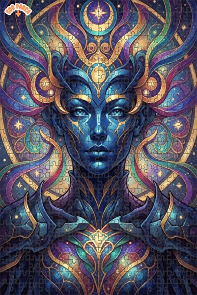 Esranın Dünyası Cosmic Mystical Woman Oil Painting Lookalike Art Puzzle 500 P...