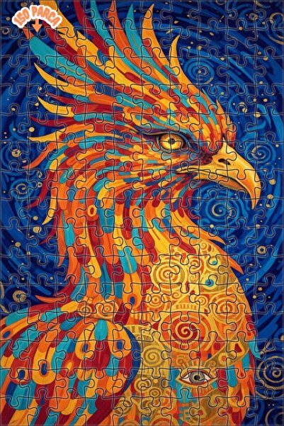 Esranın Dünyası Fantastic Phoenix Oil Painting Look Double Layer Framed Woode...