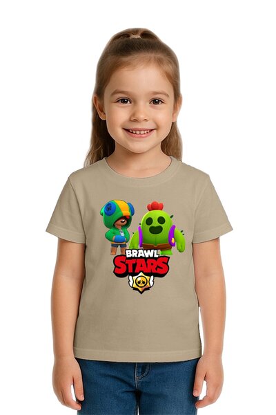 SEDİRLİ Unisex Brawl Stars Printed Kids T-Shirt Cotton Combed Cotton Fabric