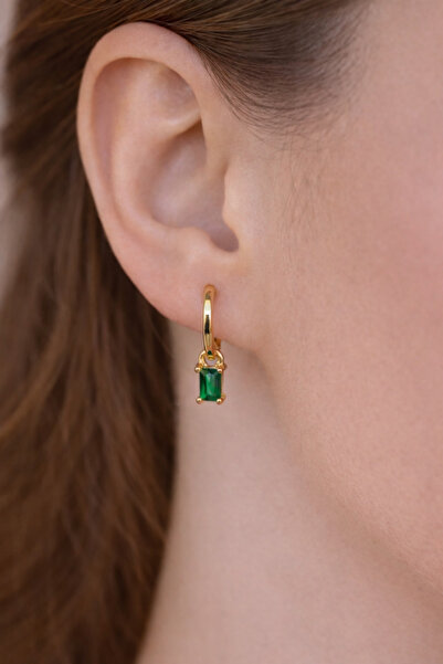 Sacce Scarves&Accessories حلق دائري صغير باجيت مرصّع بالأحجار - حلقة زركون بسيطة