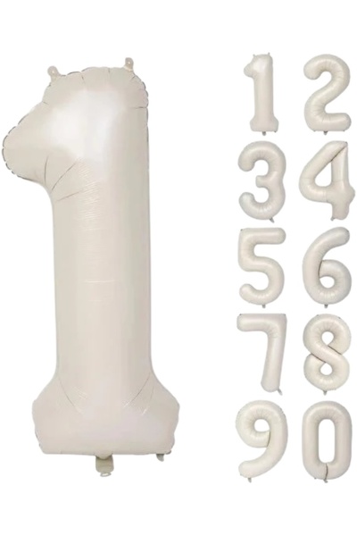 CAVAŞ sun hat Balon din folie cu numere CREAM - 34 inch (76 cm) Numere opțion...