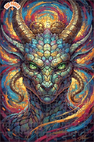 Esranın Dünyası Mysterious Dragon Oil Painting Lookalike Double-Layer Framed ...