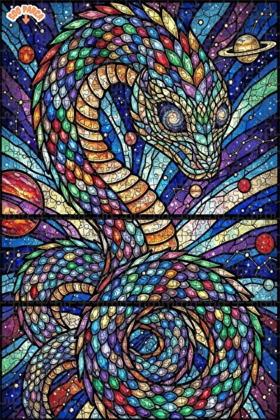 Esranın Dünyası Star Dragon Mosaic Look Wooden Puzzle 500 Pieces 50X30