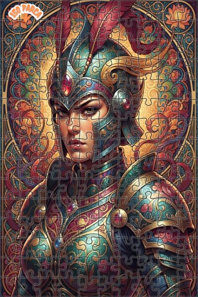 Esranın Dünyası Ancient Warrior Artwork Looking Wooden Puzzle Double-Layer Fr...