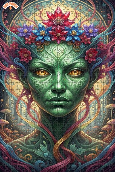 Esranın Dünyası Green Forest Fairy Oil Painting Lookalike Double-Layer Framed...