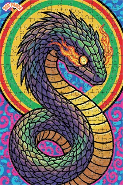 Esranın Dünyası Mysterious Dragon Snake Oil Painting Lookalike Double-Layer F...