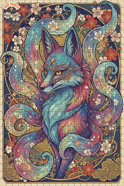 Esranın Dünyası Colorful Furry Kitsune Art Puzzle 500 Pieces 50X30