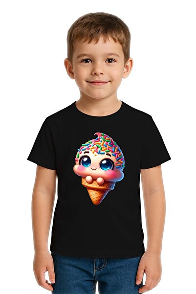 SEDİRLİ Unisex Ice Cream με τύπωμα Παιδικό T-Shirt Βαμβάκι από χτενισμένο βαμ...
