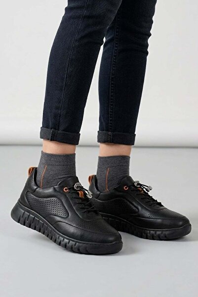 Ayakkabı Fuarı Elit Astimm2317 Women's Genuine Leather Casual Shoes Black