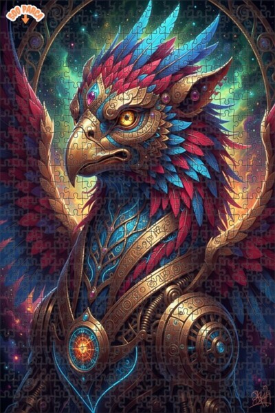 Esranın Dünyası لوحة زيتية لطيفة على شكل مخلوق فلكي سحري، مزدوج الطبقات إطارً...