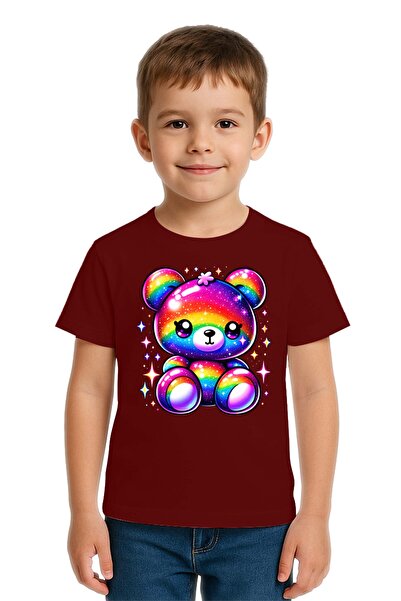 SEDİRLİ Unisex Teddy Bear Printed Kids T-Shirt Cotton Count Combed Cotton Fabric
