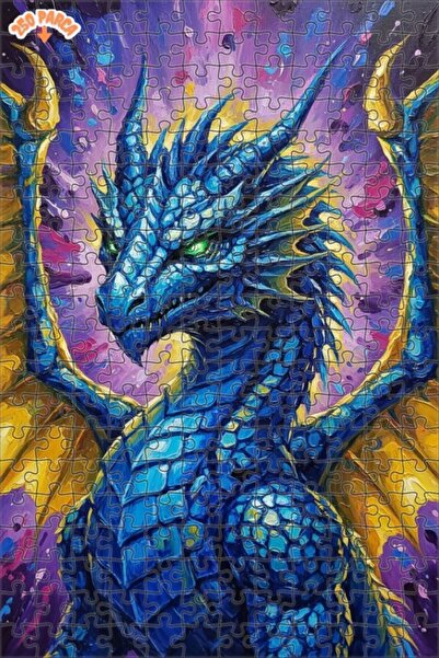 Esranın Dünyası Mystical Blue Dragon Oil Painting Lookalike Art Puzzle 250 Pi...