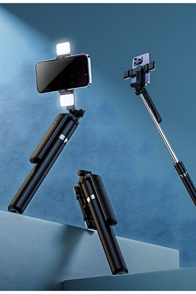 MATECHNO 160cm Çift Işıklı Telefon Tripod Bluetooth Kumandalı Video Çekim Sel...