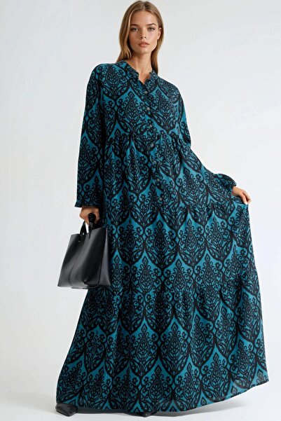 Hiccup Rahat Ke Glittery Patterned V-Neck Maxi Dress