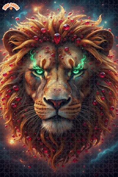 Esranın Dünyası Lion-Eyed Cosmic King Double-Layer Framed Wooden Puzzle 1000 ...