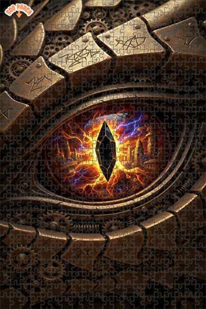 Esranın Dünyası Dragon Eye Steampunk Oil Painting Lookalike Double-Layer Fram...