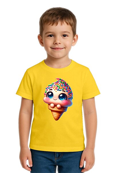 SEDİRLİ Unisex Ice Cream με τύπωμα Παιδικό T-Shirt Βαμβάκι από χτενισμένο βαμ...