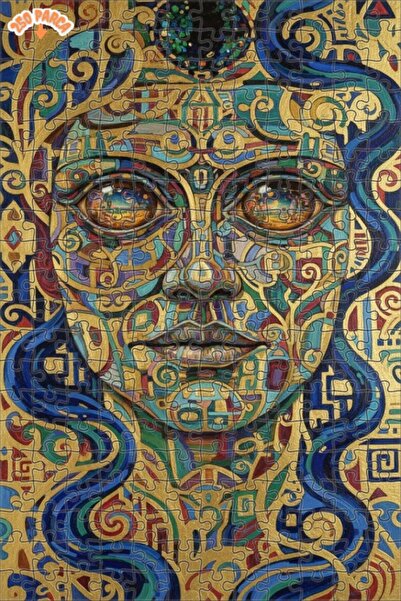 Esranın Dünyası Mysterious Face Oil Painting Lookalike Double-Layer Framed Wo...