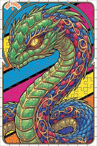 Esranın Dünyası Fabulous Dragon Patterned Oil Painting Look Modern Art Wooden...