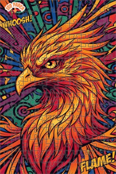 Esranın Dünyası Flaming Emerald Phoenix Double Layer Framed Wooden Puzzle 150...