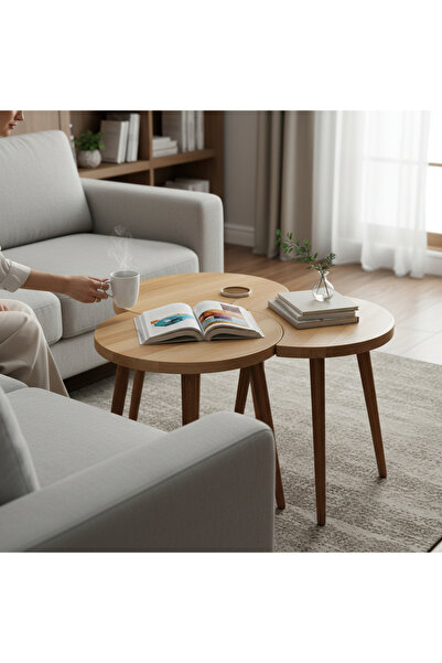 Mobenta Merge Orbit-3, Merge Orbit Modern Masif Orta Sehpa ve 3'lü Zigon Akış...